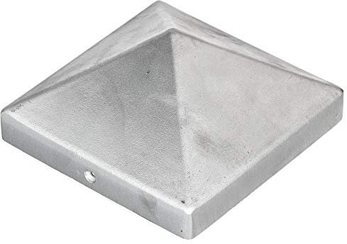 Alberts 217242 Pfostenkappe für Holzpfosten | hohe Form | Aluminiumguss | blank | 120 x 120 mm