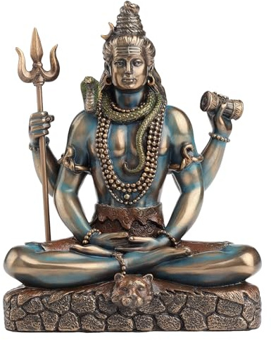 Veronese Design Dieu Hindou Shiva Seigneur de l'énergie Divine Tenant Un Trident et Une Statue de Damaru