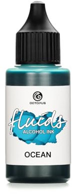 30ml Fluids Alcohol Ink BLUE OCEAN, Alkoholtinte für Fluid Art und Resin, blau