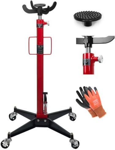 Sellnet Getriebeheber 500kg, Arbeitshöhe 110-190 cm, Motorheber mit 4 Lenkrollen und Fußpedal, Faulenzer Motorblock Hydraulik Heber