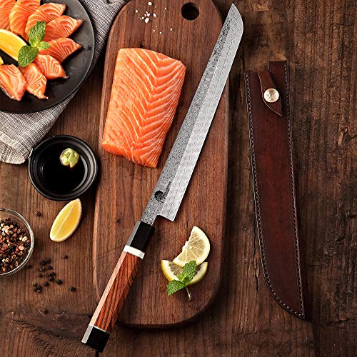 Sakimaru Yanagiba & Japonés Cuchillo de chef 270 mm & Octagonal Full Damascus