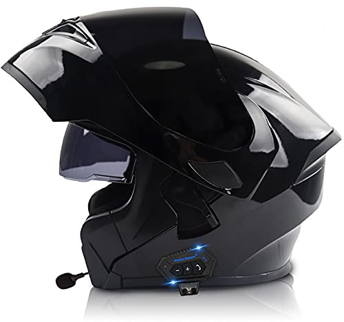 Letetexi Bluetooth Casque Moto Modulable,Casques Intégral Flip-Up Modulables Casque de Moto Scooter avec Anti-buée Visière,ECE Homologué pour Homme Femme 57~64CM