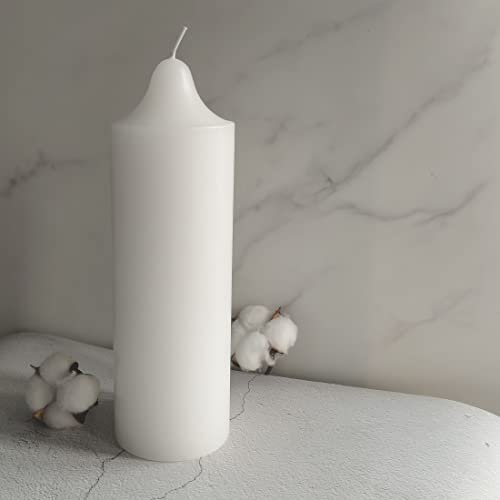 Memoward stumpenkerzen,Kerzenrohling zum Verzieren und Basteln,Länge 25 cm,8 cm ø,100 Prozent Paraffin,lange brenndauer 150 Std,DIY/Taufe/Geburtstag/Hochzeit/Kommunion/Weihnachten/Konfirmation/Firmung