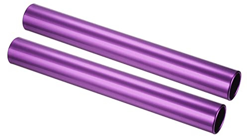 PATIKIL Relay Track Baton, 2 Pack Aluminum Alloy Tube Field Running Race Stick for Outdoor Athletics Sport Game Tool, Purple
