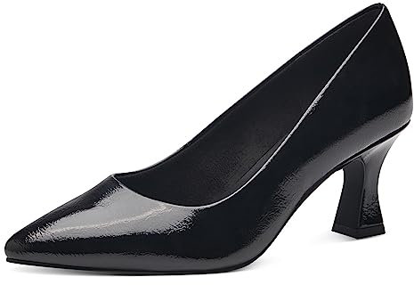 MARCO TOZZI Damen Pumps Spitz Vegan, Schwarz (Black Patent), 37 EU