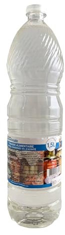 La Compagnie du Bicarbonate - Vinaigre Blanc Alimentaire - 1,5L - Pour Les Recettes Culinaires, Attendrir Viandes, Conserver Fruits et Légumes - Vinaigre d'Alcool Naturel