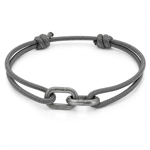 Tillverkad av Nami surfararmband för män och kvinnor • Segelrep handgjord och flätad • Maritim och minimalistisk • 100 % vattentät och justerbar • Gåvor till män, [ADJUSTABLE], Rostfritt stål