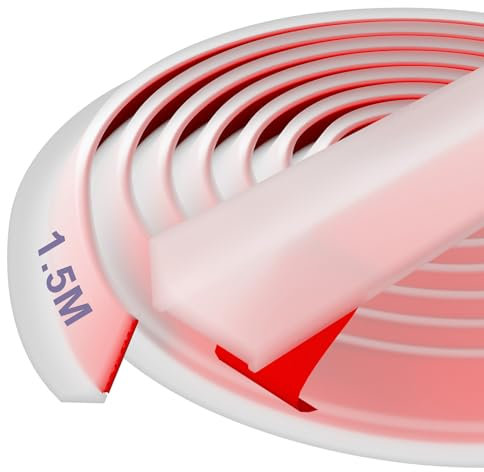 Hzetuu Seuil de Douche Barrage d'eau Silicone - Prime, Facile à Installer, Bloc d'eau de 12 MM, Idéal pour Les Salles de Bains, Les Douches et Les Cuisines, Transparent, 1,5 M