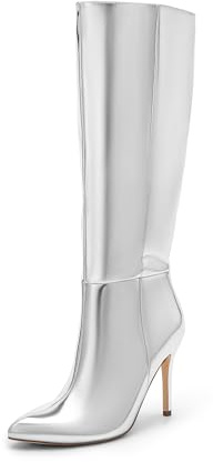 DREAM PAIRS Womens Pointed Stiletto Knee High Boots | 3.7-inch Stiletto Heel Sexy Pointed Toe Stiletto High Heel Boots, Fashion & Classic Dress Shoes
