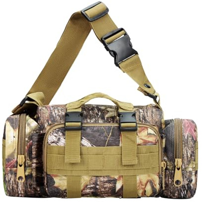 Treestand - Borsa da caccia mimetica con in vita, capacità, con tasche multiple, zaino Treestand per uomini cacciatori, organizer per caccia ai cervi per arrampicata
