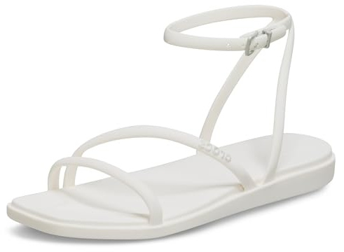 Crocs Sandali bassi da donna Miami con cinturino alla caviglia, gesso, numero 40, Gesso., 39/40 EU