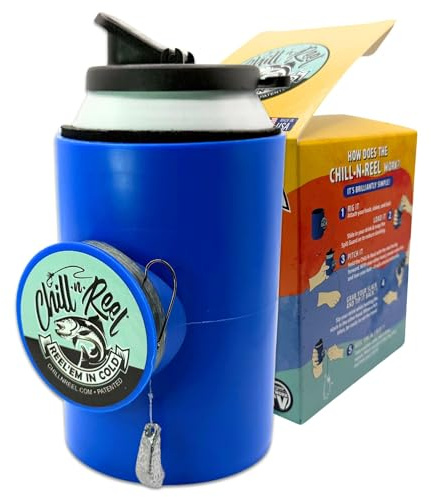 Made in USA | Fishing Can Cooler from Shark Tank | Fishing Gifts for Men & Gifts for Dad Who Has Everything | Boating Must Haves | Retail Box Packaging | Blue