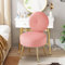 Ckaff Schminkstuhl Schminktisch Stuhl, Sessel Wohnzimmer mit Rückenlehne & Verstellbaren Goldbeinen, Schreibtischstuhl Esszimmerstuhl aus Samt für Schlafzimmer Wohnzimmer Kinderzimmer Homeoffice, Rosa
