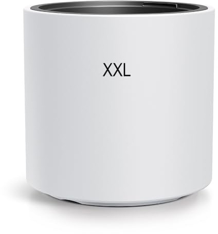 MELTOM Blumenkübel Blumentopf mit Herausnehmbaren Einsatz Rund Frostbeständiger Modern Matt (Weiß, XXL)