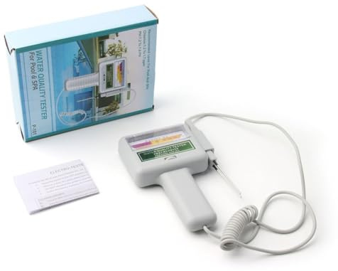 Besshepplo Medidor de Nivel de Agua para Cl2 y pH con sonda para Piscinas, spas y acuarios. Probador Digital portátil para Resultados fiables.