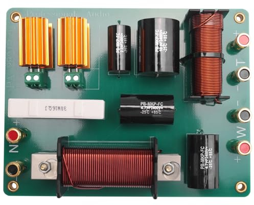 Eieenotee Divisor de Frecuencia de 1500 W para Rendimiento de Escenario Profesional Crossover de Altavoz Bidireccional para un Solo Altavoz de 15 Pulgadas y 18 Pulgadas