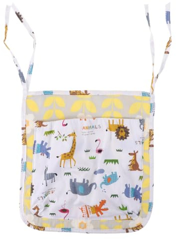 NOLITOY Baby Bed Organizer for Convenient Storage of Valuables and Baby Accessories Hanging Storage Bag Made of Pure Cotton with Small Capacity for Outdoor and Travel Use