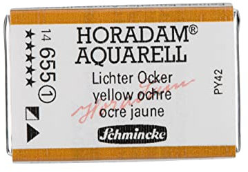 Schmincke – HORADAM® AQUARELL - feinste Künstler-Aquarellfarben, 655 Lichter Ocker, 14 655 043, 1/1 Näpfchen