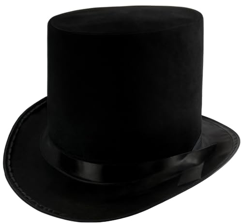 Funny Party Hats Black Top Hat - Victorian Hat for Men - Felt Tuxedo Costume - Coachman - Dress Up Hat