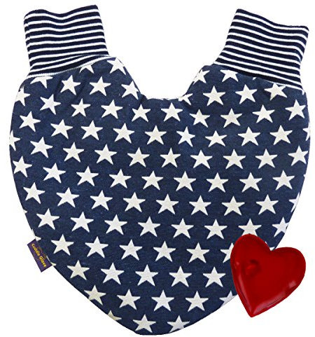 Cuddle Glove Denim Star Blue Partnerhandschuhe zum Händchenhalten Pärchenhandschuh Paarhandschuhe - Das perfekte Geschenk mit Gel-Handwärmer bzw. Taschen-Handwärmer Blau