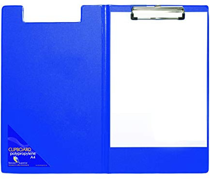 Seco Klemmbrett mit PVC-Überzug und strapazierfähigem Clip, A4+ 1 Packung Blau - Faltbar