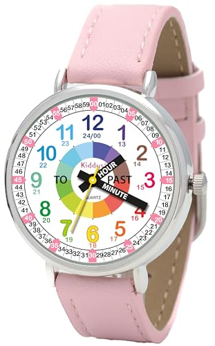 Kiddus Orologio Educativo per Bambino e Bambina dai 5 ai 10 Anni, Orologio Analogico Didattico per Imparare l'Ora, Movimento Giapponese