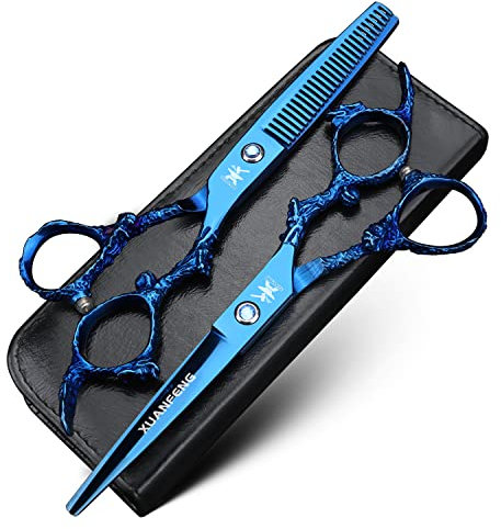 Forbici per capelli Blue Dragon 6 pollici in acciaio 9cr18 sono adatte per tagliare i capelli in famiglia, taglio professionale e diradamento forbici parrucchiere acconciature
