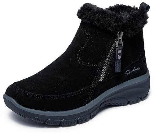 Skechers Mujer Easy Going Cool Zip! Boots, Black Suede, 36 EU