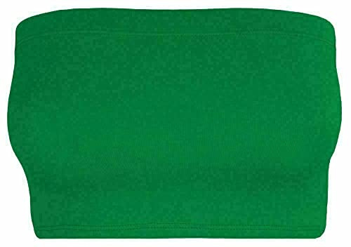 Top Linen (NW) Ltd Women Bandeau Bra Crop - Comfortable Strapless Boob Tube for Girls, Women - Sexy Stretchy Wrapped Breast Bra - Made in UK (Jade Green, S/M)