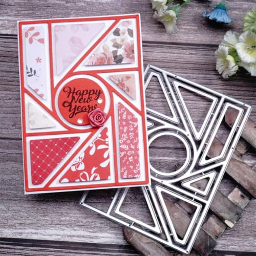 Ammsochy Cutting Dies 3D Background Frame Metal Stencils Scrapbooking Tools DIY Craft Carbon Steel Embossing Template for Paper Card Making Album Arts Supplies