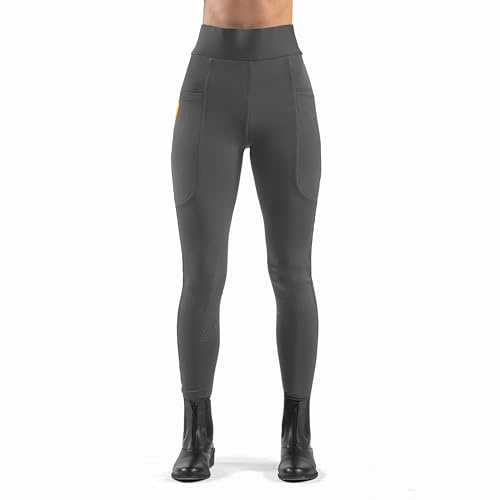 John Whitaker Alderley-Mallas de equitación Leggings, Gris, 15 años Unisex niños