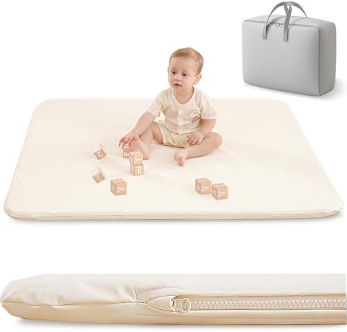 Spielmatte Baby 120x120x3cm, –Extra Dicke & Abdichtung & super weiche Bodenmatte aus veganem Leder schafft einen sicheren Spielbereich für die Kleinen – Krabbeldecke Baby, Kinderteppich