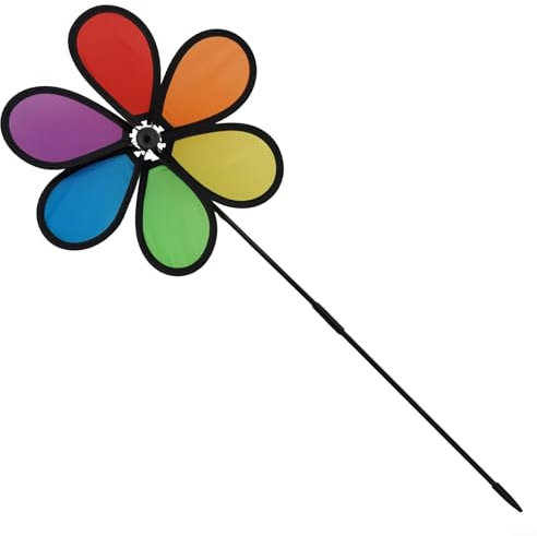 Girandola a vento con fiori colorati, diametro 28 cm, decorazione da giardino, decorazione per esterni, per cortile, patio, casa, tenda, passeggino, portatile, rotante, ruota a vento