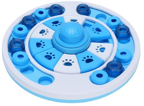 Jiawu Juguete Rompecabezas para Perros, Alimentador Lento, Juego de Entrenamiento para Mejorar la Inteligencia para Perros y Gatos, Material Duradero PP+ABS (Blue)