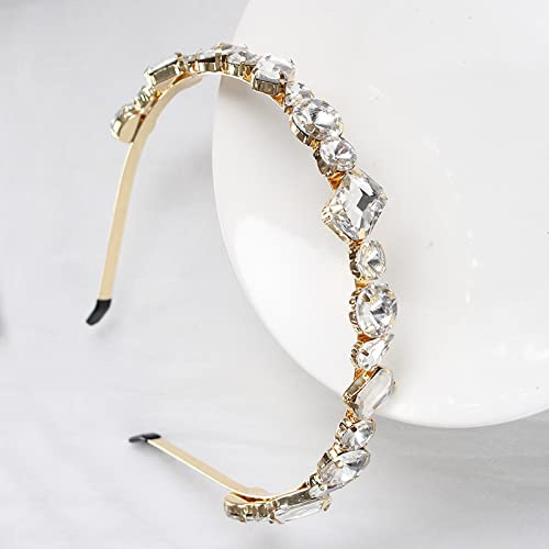 Accesorios para el cabello Diadema con diamantes de imitación, transparente, con horquillas para combinar, diadema con taladro completo, accesorios para el cabello, color transparente