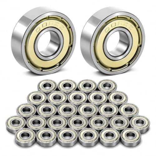 30 Pièces Roulements 608ZZ en Acier Carbone Double Étanchéité, 8x22x7 mm, Roulements à Billes Haute Vitesse, Roulement a Bille pour Scooters Skateboard Longboard Roller, Trottinette, Patins et Moteurs