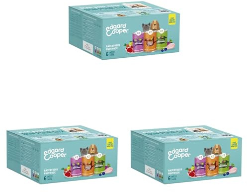 Edgard Cooper Pâté pour Chien, Multipack, (Agneau/Poulet/Gibier & Cannard 6 x 400g), sans Céréales, Viande fraîche et protéines de qualité, Vrais ingrédients pour Chiens, sans sucres ajoutés