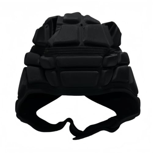 FiMix Casco Protector Blando, para Adulto, Negro. | Acolchado de Espuma, Correa Ajustable, 58-64 Cm, para Deportes de Rugby de Portero de Fútbol
