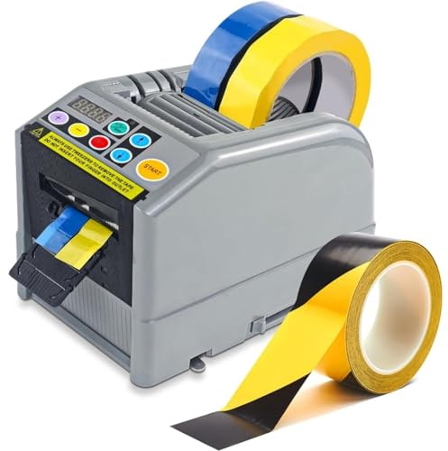 Elektronisk tejpskärmaskin, automatisk tejpdispenser, med manuell och automatisk läge, förinställd slingskärfunktion, intelligent avkänning, skärlängd 5-999 mm, för 6-60 mm breda band