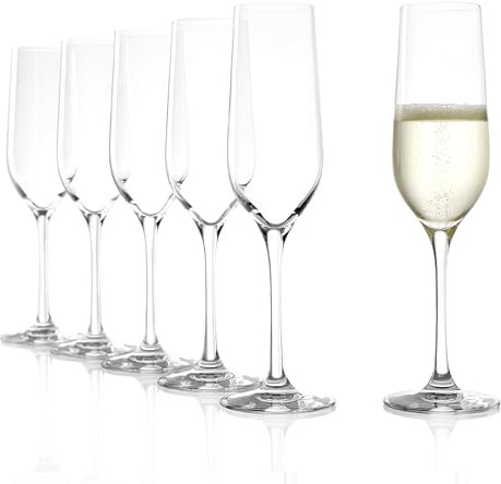 Stölzle Lausitz Sektgläser Classic 6er-Set 190ml – Elegante Champagner Gläser ideal für Sekt & Prosecco – Hochwertiger Sektkelch aus Kristallglas – Spülmaschinen- & Stoßfest, made in Germany