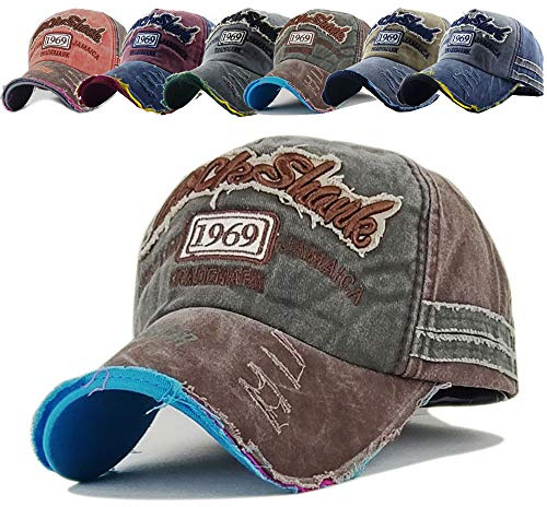 CheChury Baseballcap Original 1969 Vintage Style Used Washed Look Retro Outdoor Kappe Mütze Cap Schirmmütze Basecap verstellbar Sommerhut Unisex Sonnenhut für Sport Baseball Kappe (Kaffee)