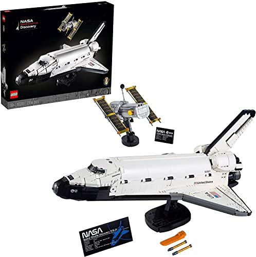 LEGO Icons NASA Space Shuttle Discovery Model Building Set for Adults, Spaceship Collection with Hubble Telescope, gift idea 10283