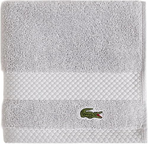 Lacoste Heritage Supima Cotton Wash Cloth, Microchip, 13 x 13