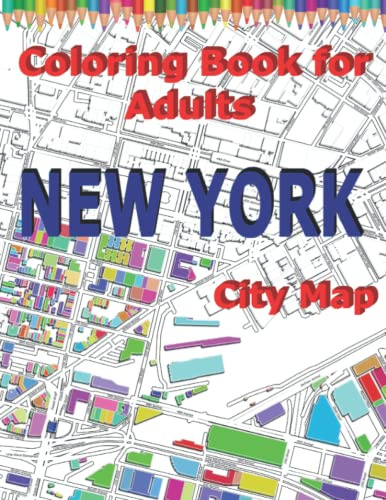 Coloring book for adults New York city map (City Maps)