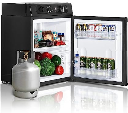 SMETA 12V/240V/Gas 3 Way Fridge 40L for Campervan, Camping, Caravan, Motorhome Quiet | 0-10℃ | Black