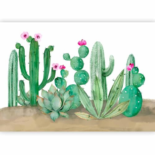 artgeist Premium Wall Mural Cactus 79x55 in - Non-Woven Wallpaper Fleece Wall Decor Photo Print Picture Image Design Home Mural Nature Flowers Plants Branches Colorful b-C-10222-a-a