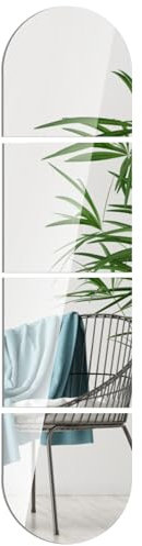 Full Length Wall Mirror Tiles.4 Pcs 30cm x 30cm Self Adhesive Thickened Acrylic Mirror Tiles Stick On Wall Mirrors Removable Mirror with Stickers.Frameless Full Body Mirrors for Bedroom LivingRoom Gym