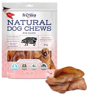 Frigera Schweineohren 200g – Natürliche, proteinreiche Leckerlis für Hunde, Gluten- und getreidefrei, langanhaltender Kauspaß.
