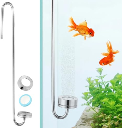 PONDON Co2-diffusor, koldioxid bubblare raffinerare för vattenväxter, S-formad 12 i akvarium, hög upplöst CO2-diffusor för akvarium