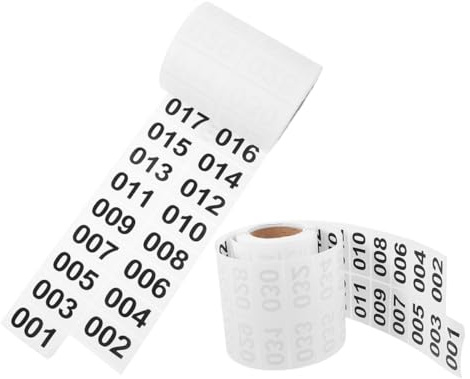 SEWACC Pegatinas Adhesivas Numeradas Consecutivamente 40x20 Mm, 1000 Etiquetas en 2 Rollos, Etiquetas de Inventario Autoadhesivas para Organización, Control y Seguimiento en Almacenes